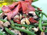 Salade de haricots verts, tomates séchées et basilic