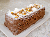 Bûche Chocolat amandes raisins sans cuisson
