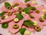 Carpaccio de veau aux olives et basilic thaïlandais (recette basse température)