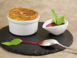 Soufflés à la verveine, coulis de fraises