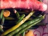 Saucisse aux haricots vert et raisin