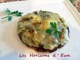 Galettes de pain aux lentilles, gratinées au Cantal entre-deux