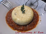 Pâté de millet au coulis de tomates et basilic