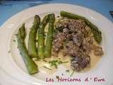 Poêlée de morilles à la crème et pointes d'asperges vertes