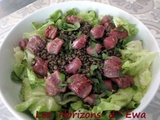 Salade de lentilles aux gésiers confits