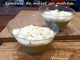 Semoule de millet au matcha, topping mascarpone citron vert