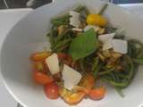 Salade tomates haricots verts basilic