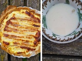 Quiche asperges - chèvre et un velouté avec les épluchures