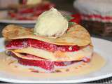 Mille-feuille de crêpes au fraise et chocolat