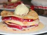 Mille-feuille de crêpes au fraise et chocolat