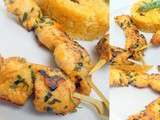 Mini brochettes de poulet,curry et fines herbes