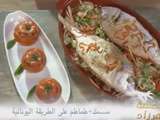 Poisson au four et tomate farcie,