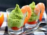 Verrine avocat crevettes pamplemousse rose