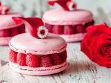 Macarons vanille-framboises-litchi