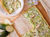 Tarte fine crème de courgettes tomme chevre miel