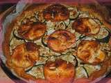 Tarte courgettes / chevre/ pignons de pin