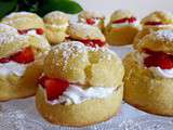 Choux a la crème vanille et fraises