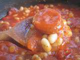 Chorizo, haricots blancs & tomates