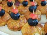 Mini cakes feta, basilic et olives noires