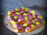 Eclairs de St Valentin framboise-violette