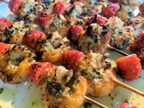 Brochettes de crevettes en persillade