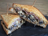 Croque jambon, champignons et gorgonzola