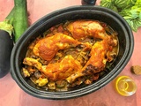 Cuisses de poulet et légumes marinées au four