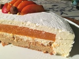 Entremets abricot, vanille et noisette