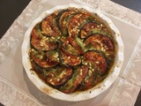 Gratin d’aubergines et de tomates au pesto