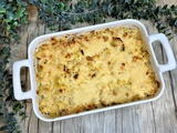 Gratin de lieu aux poireaux et moutarde à l'ancienne