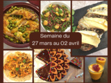 Menu de la semaine du 27 mars au 02 avril