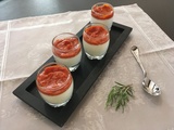 Panna cotta au chèvre, romarin et tomate