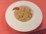 Risotto aux crevettes, lait de coco et combava