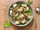 Salade d’aubergines rôties aux épices et burrata