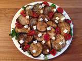 Salade d'aubergines, tomates confites et feta