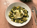 Salade de courgettes, burrata et pesto