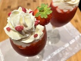 Soupe de fraises et framboises, chantilly à la vanille