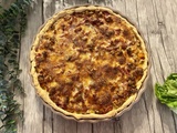 Tarte au potimarron, échalotes, comté, lardons et noix