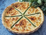 Tarte aux asperges, jambon cru, ricotta, parmesan et origan