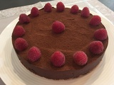 Tarte croustillante au chocolat et framboises