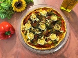 Tarte fine aux poivrons, chèvre et thym