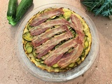 Tarte tatin de courgettes au lard