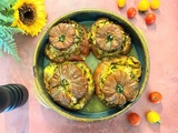 Tomates farcies au cabillaud et au curry