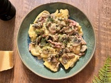 Tortellini aux champignons et lardons