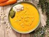 Velouté de carottes au pesto et burrata