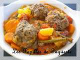 Tajine de kefta boulettes de boeufs et petits légumes