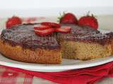 Gateau renversé aux fraises et amandes