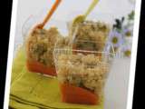 Verrine quinoa et crème de carotte à la marocaine