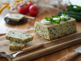 Cake au riz, courgettes et chèvre