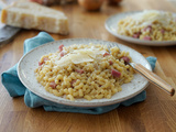 Coquillettes au jambon façon risotto